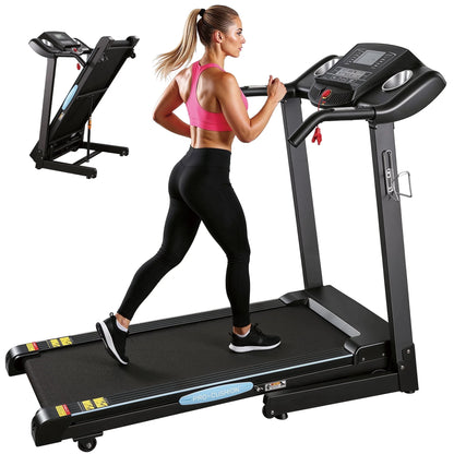 Naipo 12Level Treadmill Auto Incline 2.5HP Folding Treadmill for Home with LCD Monitor 220Lbs 8.5 Mph Speed Range