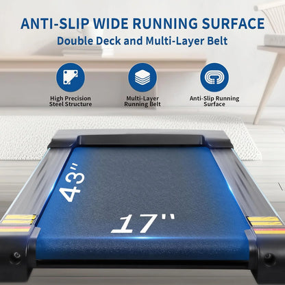 Naipo 12Level Treadmill Auto Incline 2.5HP Folding Treadmill for Home with LCD Monitor 220Lbs 8.5 Mph Speed Range