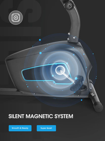 Exercise Bike Indoor Recumbent Exercise Bike Stationary with Adjustable Seat and 8 Resistance Level Seat Height Adjustment